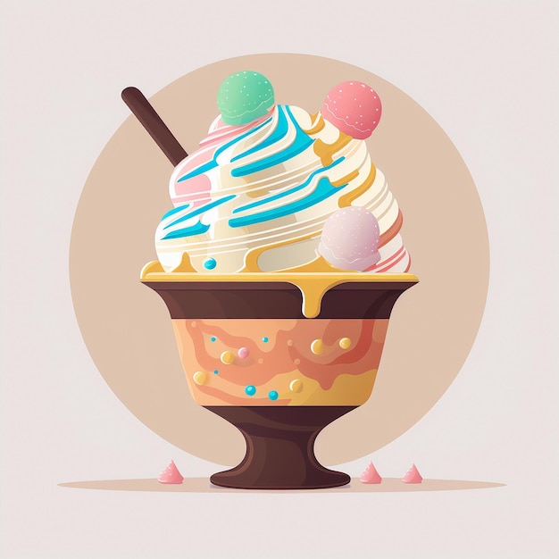사진 아이스크림의 다채로운 그림