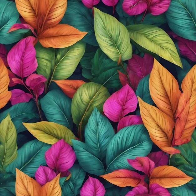 A colorful illustration of a plant with a leaf pattern