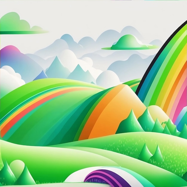 A colorful illustration of a rainbow with the words rainbow on it