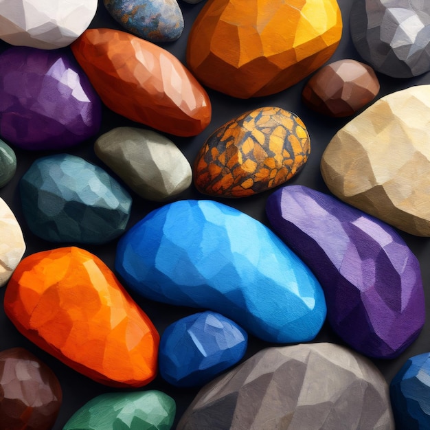 Photo a colorful illustration of rocks