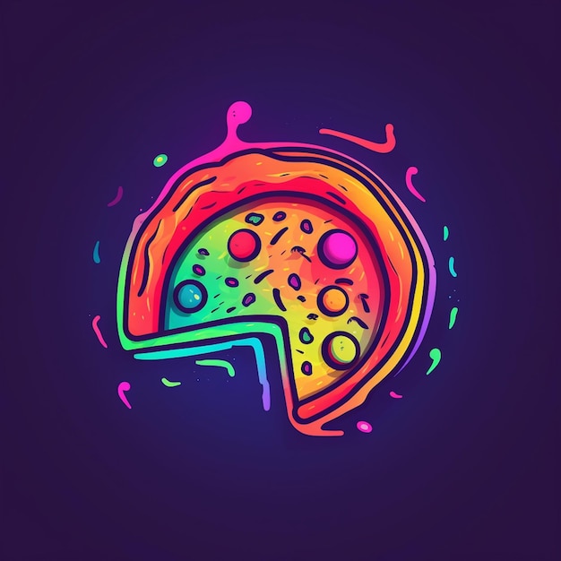 A colorful illustration of a slice of pizza.