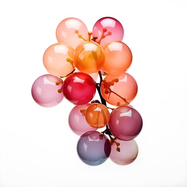 Photo colorful illustration of translucent grapes beautiful pattern and creative watercolor image