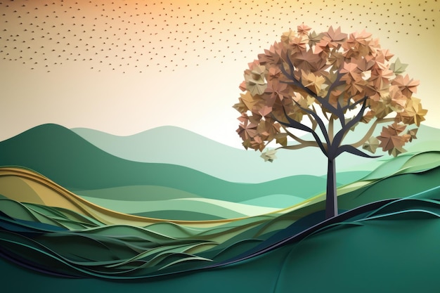 A colorful illustration of a tree with the word fall on it.