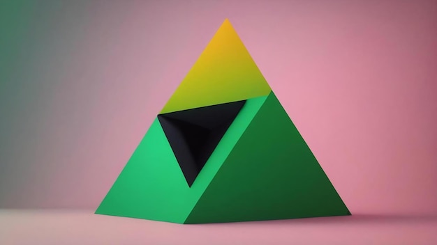 A colorful illustration of a triangle with a green background