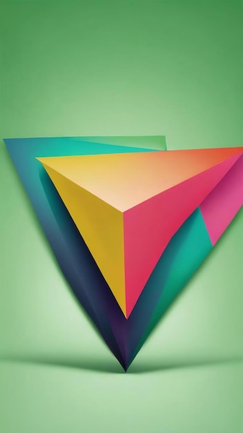 A colorful illustration of a triangle with a green background