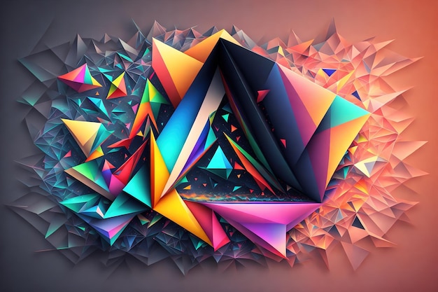 A colorful illustration of a triangle with the word