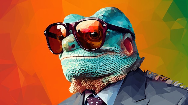 colorful illustration with reptile