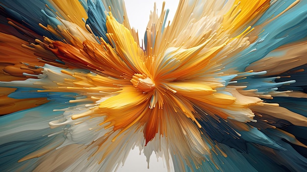 A colorful illustration of a yellow and blue abstract