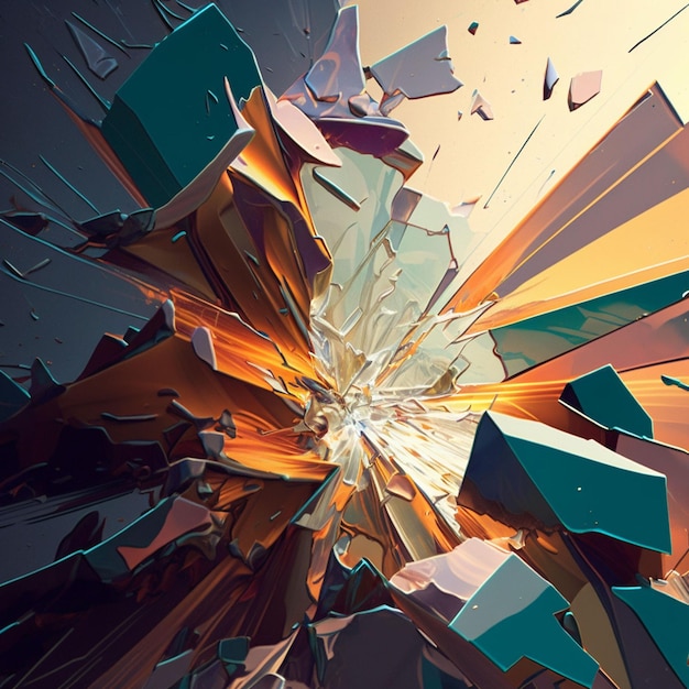 A colorful image of a broken glass with the word broken on it