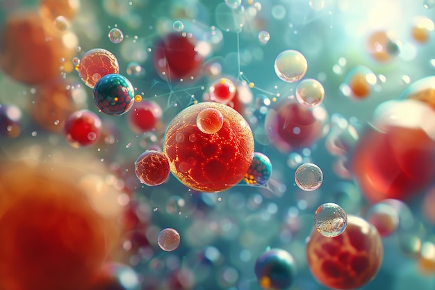 A colorful image of bubbles floating in the air