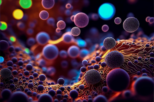 A colorful image of a bunch of spheres Alien Organ bodies