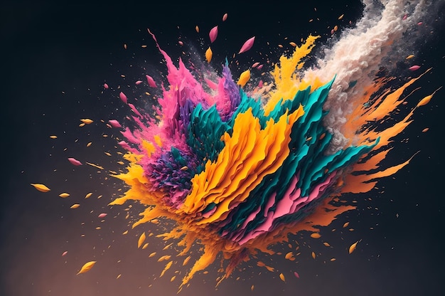 A colorful image of a colorful explosion