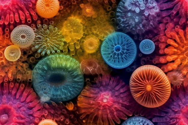 A colorful image of a coral with a colorful pattern.