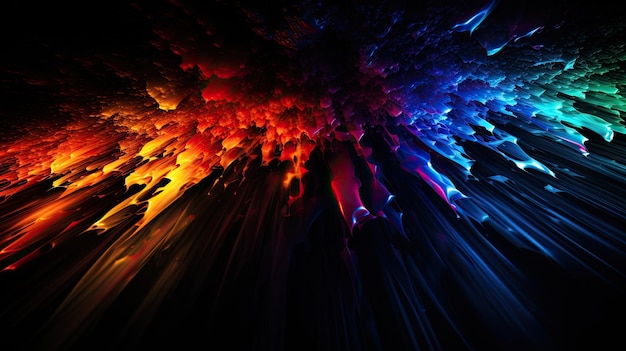 A colorful image of a dark background with a blue and orange light coming from the bottom.