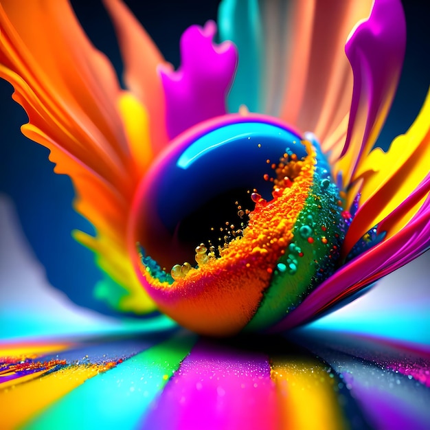 Foto un'immagine colorata di una palla di vetro con la parola color ball