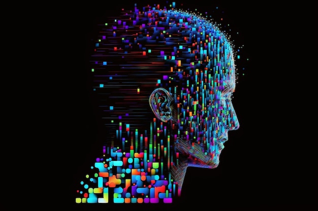 A colorful image of a man's head with the words'digital'on it