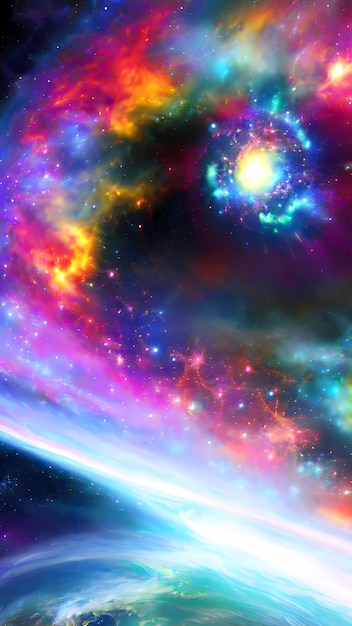 a colorful image of a nebula and stars