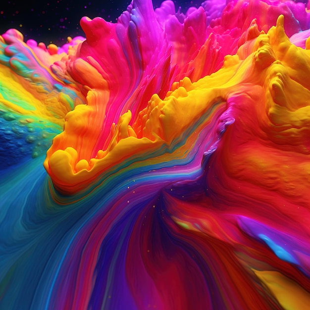 虹色の液体のカラフルなイメージで、底には「虹」の文字が入っています。
