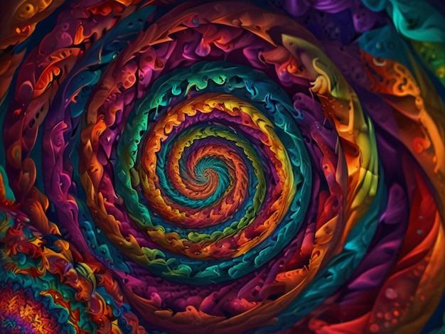 a colorful image of a spiral with the center