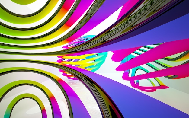 A colorful image of a spiral with the word