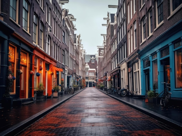 Colorful image of the streets of Amsterdam