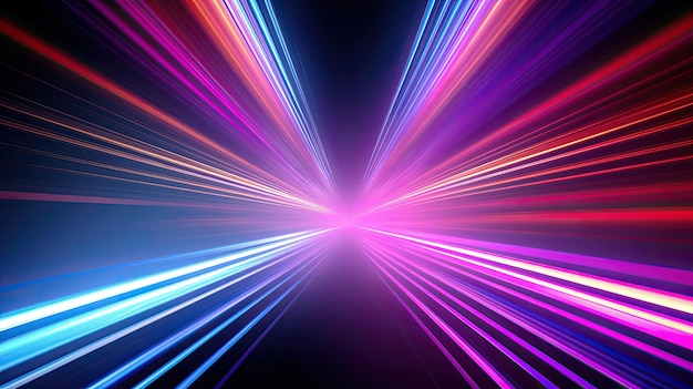 A colorful image of a tunnel of light streaks