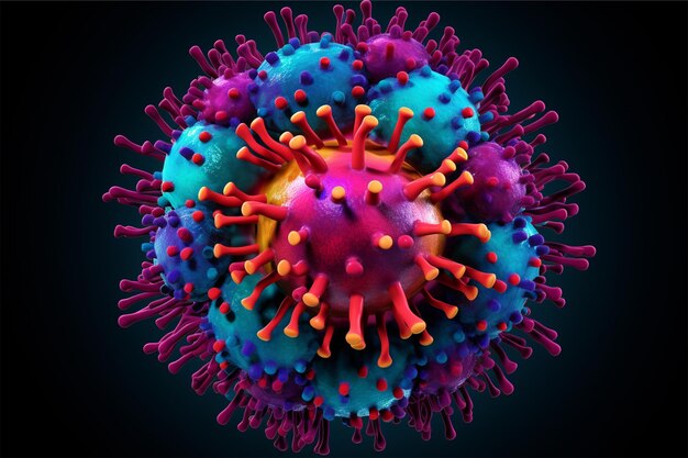 a colorful image of a virus in a circle