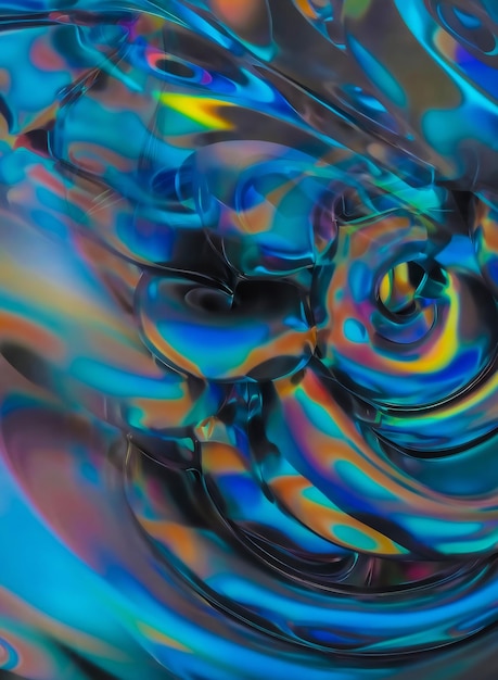 A colorful image of a water with a swirl of liquid in it.