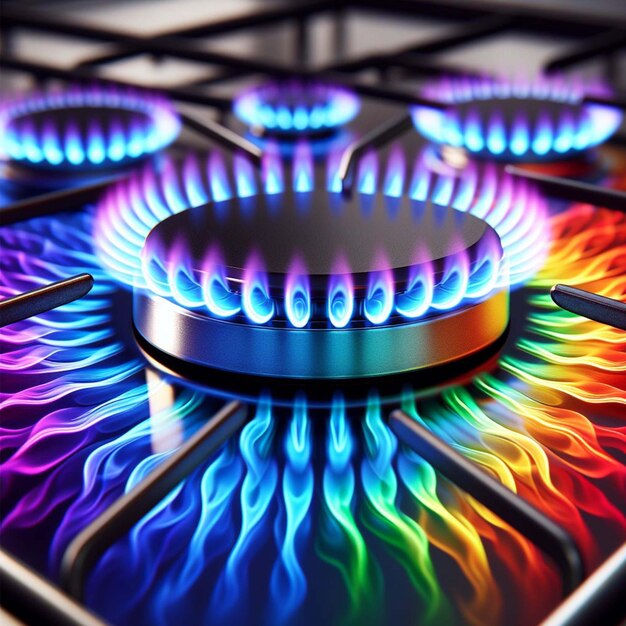 Colorful images of fire and flames