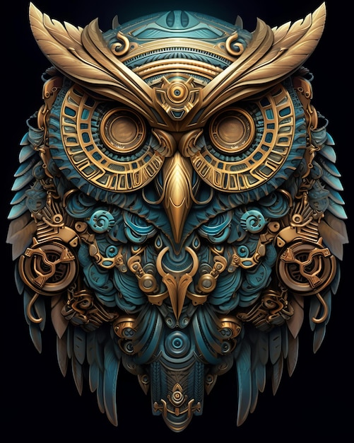 A Colorful and Imposing Owl Majestic Vibrant and Striking