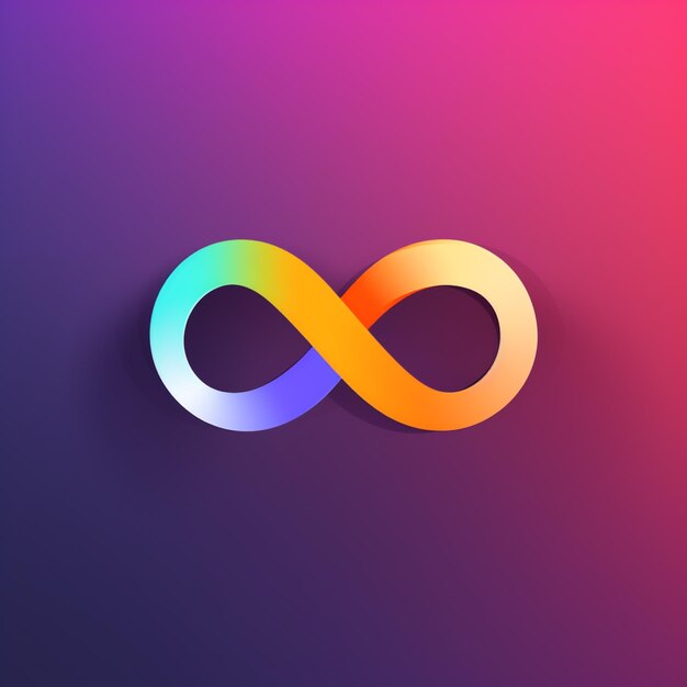 a colorful infinity symbol on a purple and pink background generative ai