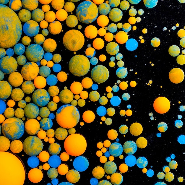 Colorful ink balls