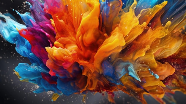 Colorful Ink Explosion Abstract Energy and Creativity