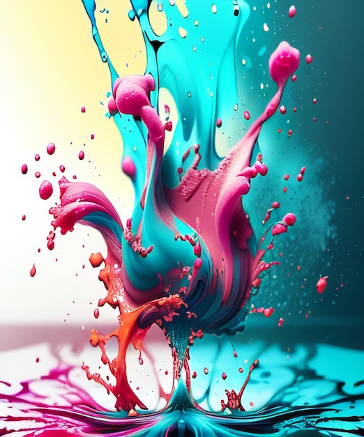 Colorful ink spots splash splatter abstract shape