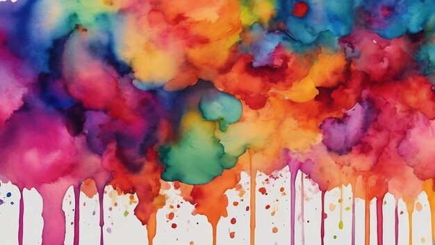 Colorful ink stain soft watercolor brush background