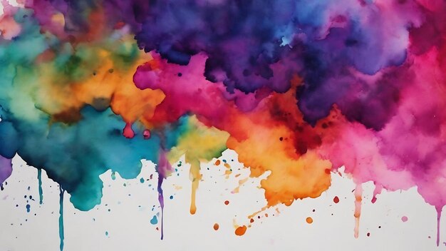 Colorful ink stain soft watercolor brush background