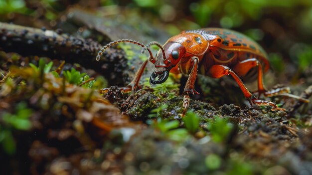 Colorful Insect Perched on Tree Branch