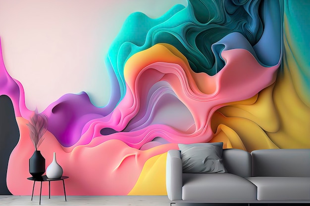 Colorful interior of living room concept