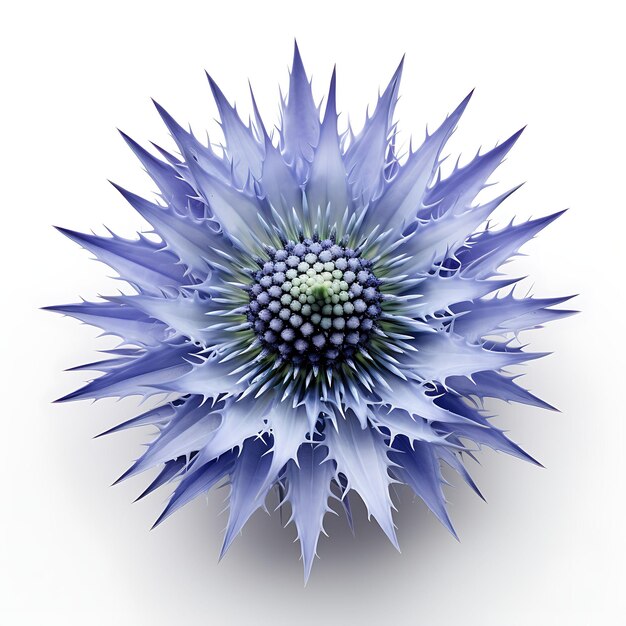 Colorful Isolated of a Fascinating Sea Holly Flower Capturing the Spi creative concept idea design