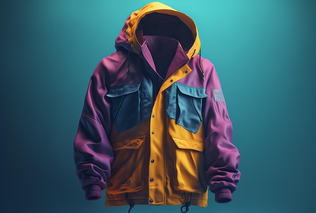 A colorful jacket with a hood