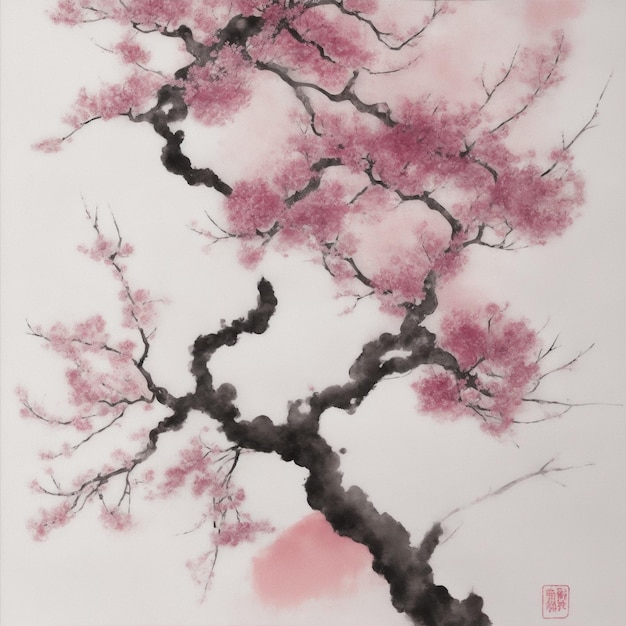 사진 다채로운 일본 잉크 예술 작품