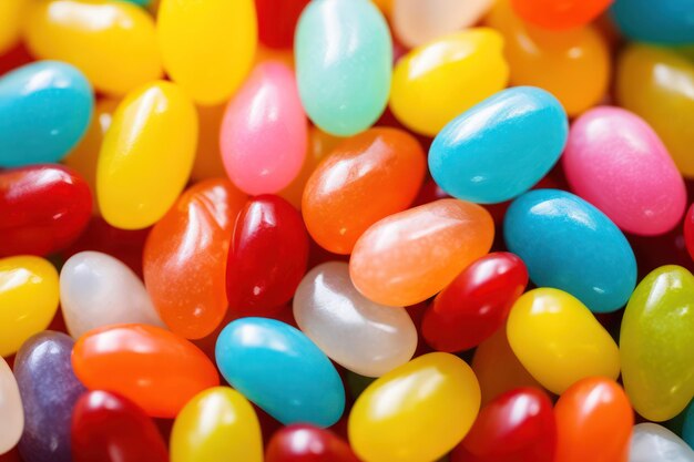 Colorful jelly beans background top view jelly beans background