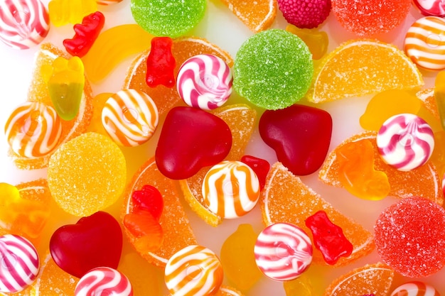 Colorful jelly candies background