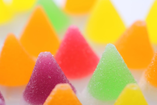 Colorful jelly candy isolated in white background