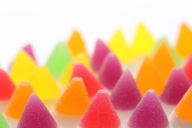 Colorful jelly candy isolated in white background