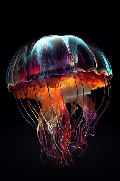 A colorful jellyfish is shown in this illustration.