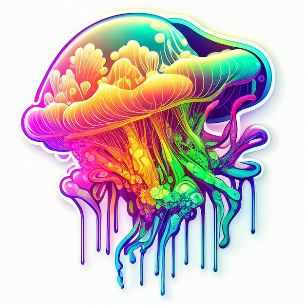 A colorful jellyfish jelly generative ai