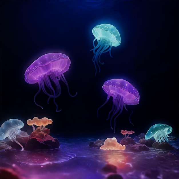 colorful jellyfish photo colorful jellyfish background