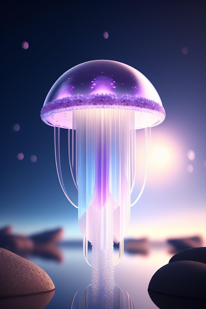 Colorful jellyfish with high details