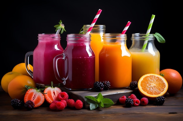 Colorful juicing creations homemade fruit juice